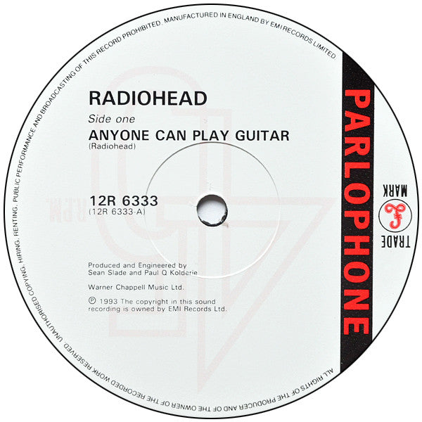 Radiohead : Anyone Can Play Guitar (12", Single)