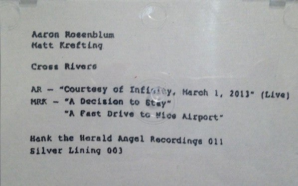 Aaron Rosenblum / Matt Krefting : Cross Rivers (Cass, Ltd, C48)