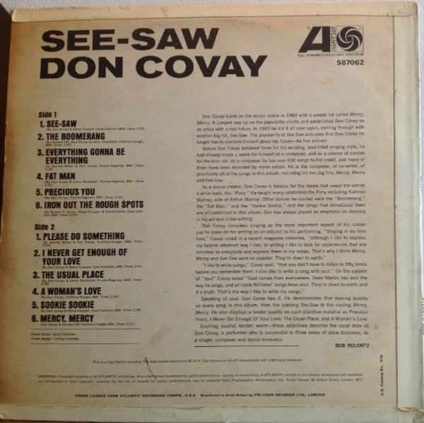 Don Covay : See Saw (LP, Album, Mono)