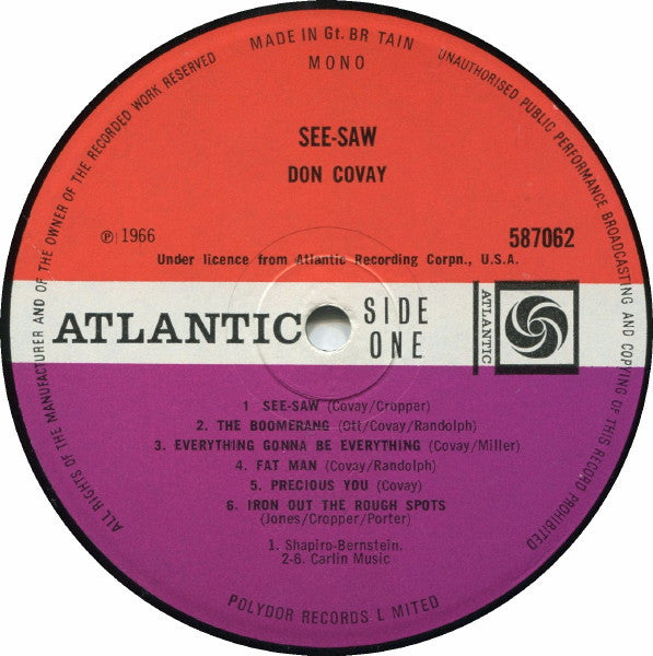 Don Covay : See Saw (LP, Album, Mono)