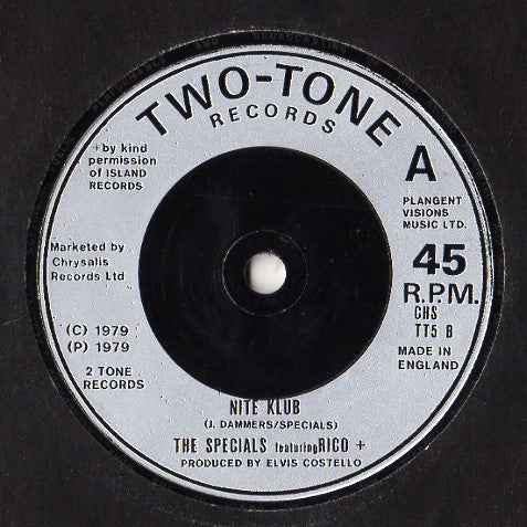 The Specials Featuring Rico Rodriguez : A Message To You Rudy / Nite Klub (7", Single, Sil)