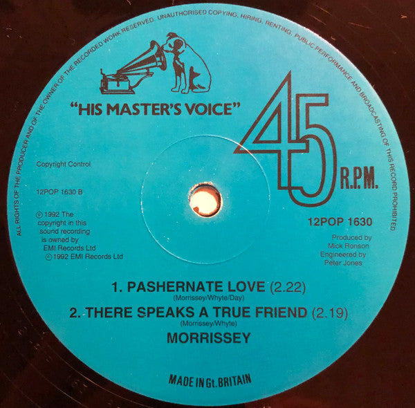 Morrissey : You're The One For Me, Fatty (12", Single)