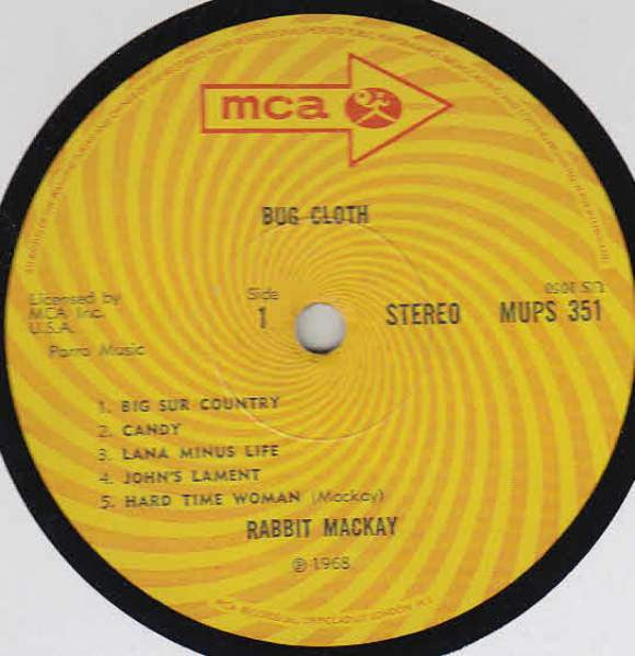 Rabbit MacKay & The Somis Rhythm Boyze : Bug Cloth (LP, Album)