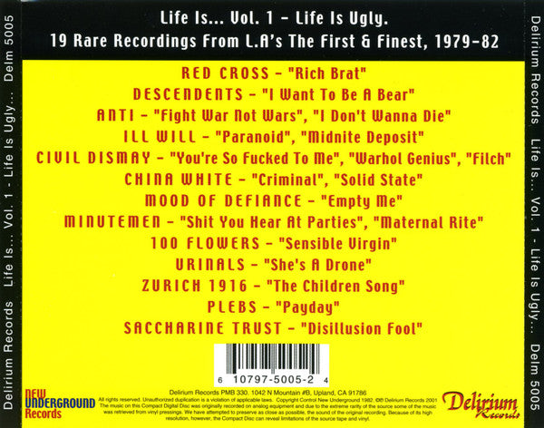 Various : Life Is Ugly So Why Not Kill Yourself (CD, Comp, RE, RM)
