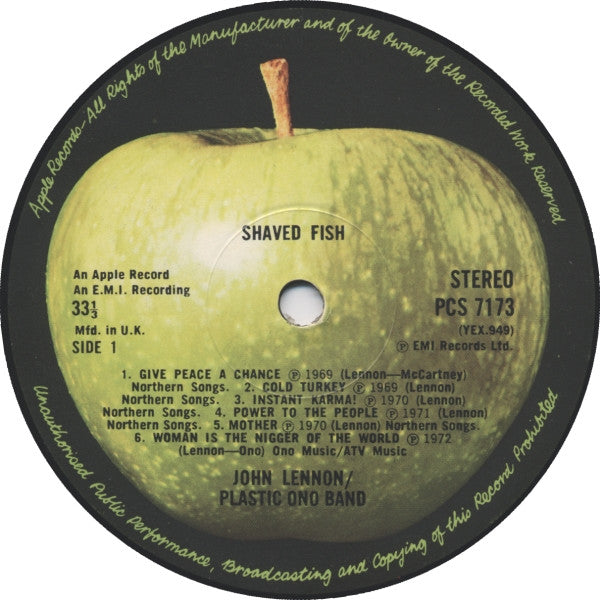 Lennon* / Plastic Ono Band* : Shaved Fish (LP, Comp)
