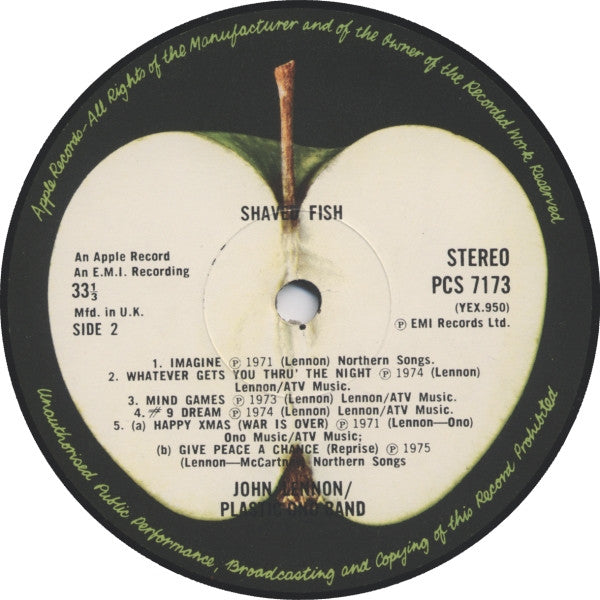 Lennon* / Plastic Ono Band* : Shaved Fish (LP, Comp)