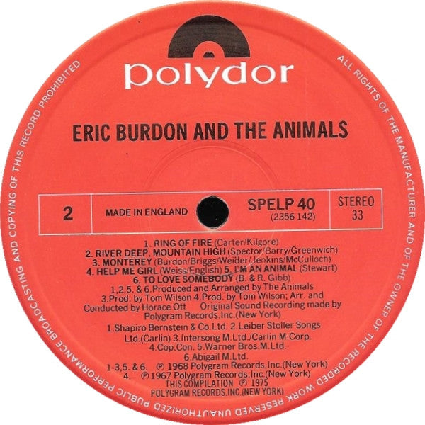 Eric Burdon & The Animals : Eric Burdon And The Animals (LP, Comp, RE)