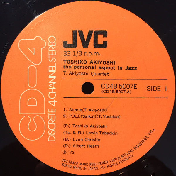 Toshiko Akiyoshi : The Personal Aspect In Jazz (LP, Quad)