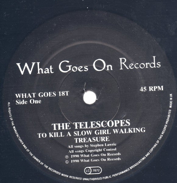 The Telescopes : To Kill A Slow Girl Walking E.P. (12", EP)