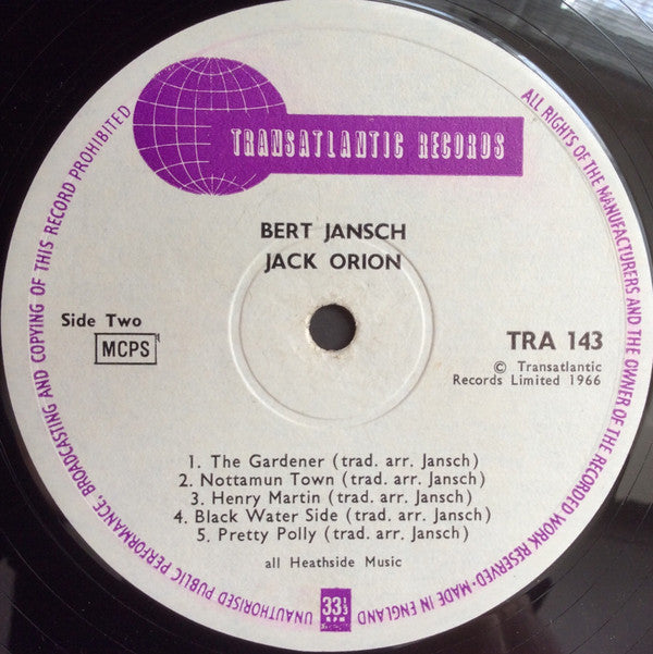 Bert Jansch : Jack Orion (LP, Album, Mono)
