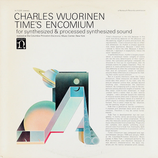 Charles Wuorinen : Time's Encomium (For Synthesized & Processed Synthesized Sound) (LP, Album)