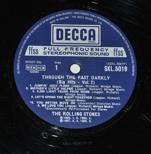 The Rolling Stones : Through The Past, Darkly (Big Hits Vol. 2) (LP, Comp, RP, Oct)