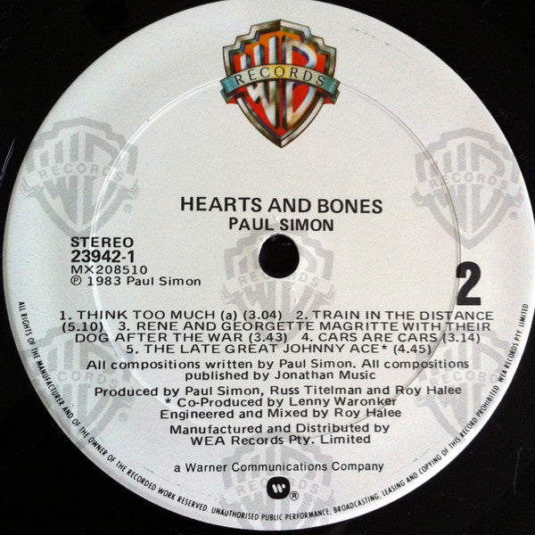 Paul Simon : Hearts And Bones (LP, Album)