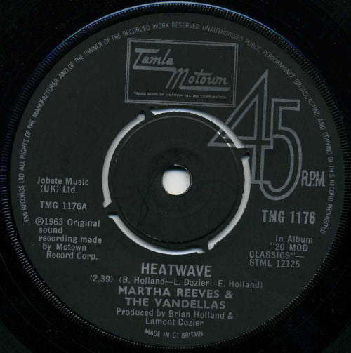 Martha Reeves & The Vandellas : Heatwave / Dancing In The Street (7", Single)