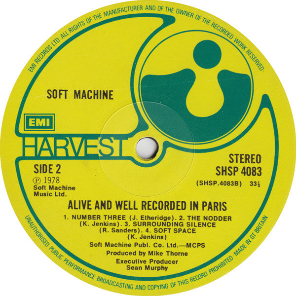 Soft Machine : Alive And Well Recorded In Paris (LP, Album)