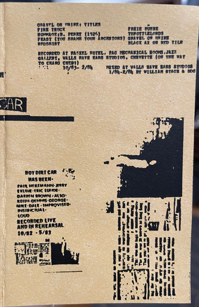Boy Dirt Car : Gravel On Urine / Fracture (Cass, Comp)