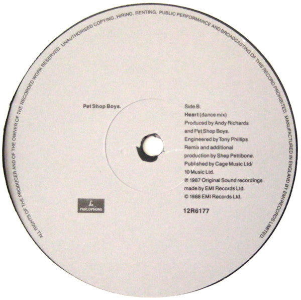 Pet Shop Boys : Heart (12", Nei)