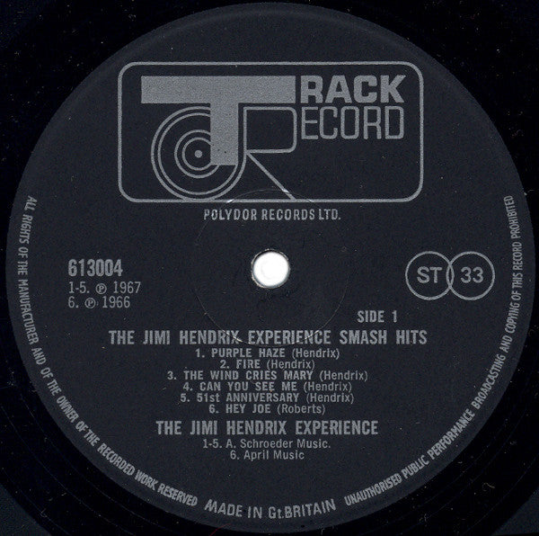 Jimi Hendrix Experience* : Smash Hits (LP, Comp)