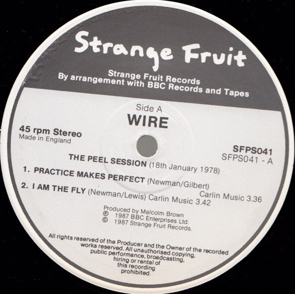 Wire : The Peel Sessions (12", Ltd)