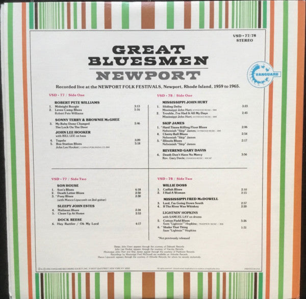 Various : Great Bluesmen Newport (2xLP, Comp, Gat)