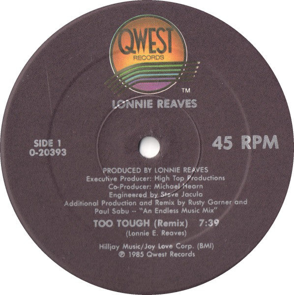 Lonnie Reaves : Too Tough (12", Maxi)