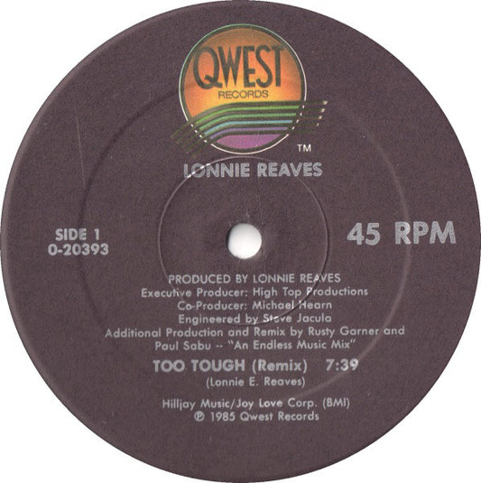 Lonnie Reaves : Too Tough (12", Maxi)