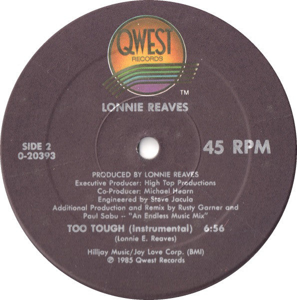 Lonnie Reaves : Too Tough (12", Maxi)