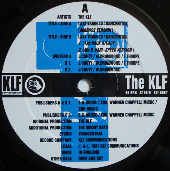 The KLF : Last Train To Trancentral (Meets The Moody Boys Uptown) (12")