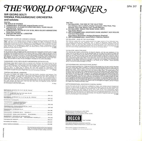 Sir Georg Solti*, Vienna Philharmonic Orchestra* And Soloists* : The World Of Wagner (LP, Comp)