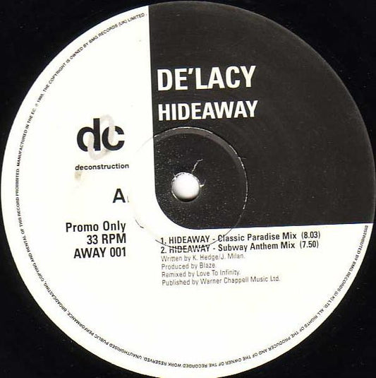De'Lacy : Hideaway (12", Promo)