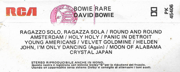 David Bowie : Rare (Cass, Comp)