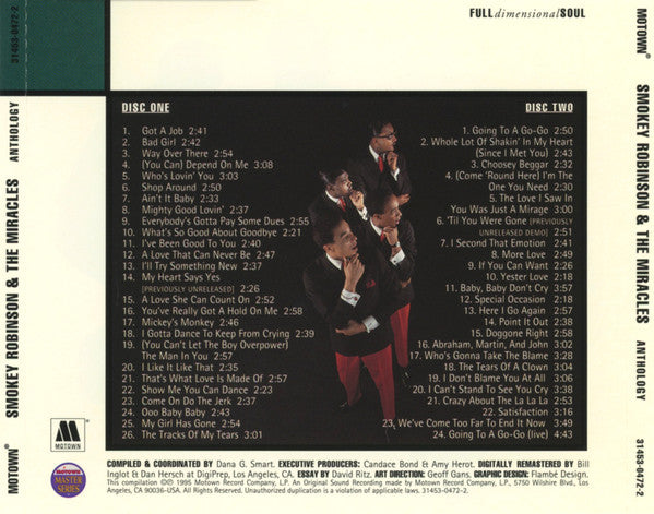 Smokey Robinson & The Miracles* : The Best Of Smokey Robinson & The Miracles (2xCD, Comp, RM)