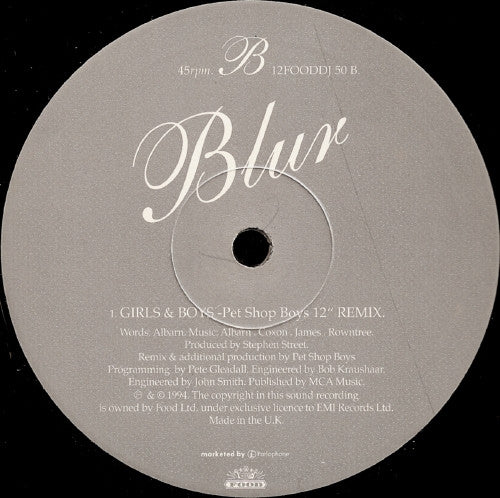Blur : To The End (12", Promo)