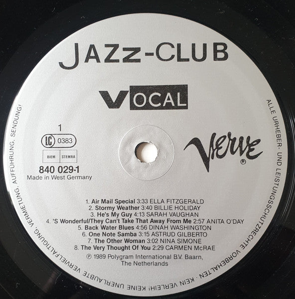 Various : Jazz-Club • Vocal (LP, Comp)