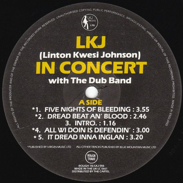 Linton Kwesi Johnson : L.K.J. In Concert With The Dub Band (2xLP, Album)