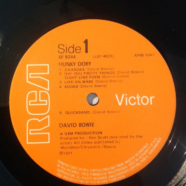 David Bowie : Hunky Dory (LP, Album, RE, RP)