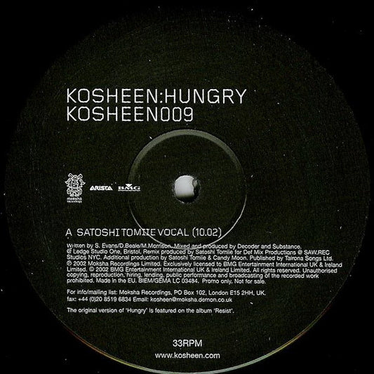 Kosheen : Hungry (Satoshi Tomiie Remixes) (12", Promo)