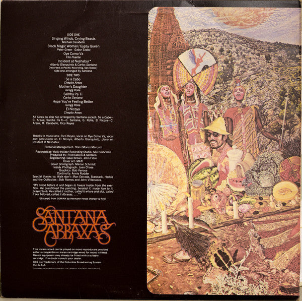 Santana : Abraxas (LP, Album, RP, Sun)