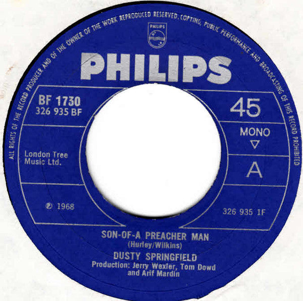 Dusty Springfield : Son-Of-A Preacher Man (7", Single, Mono, Lar)