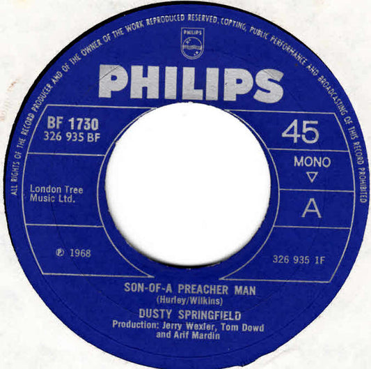 Dusty Springfield : Son-Of-A Preacher Man (7", Single, Mono, Lar)