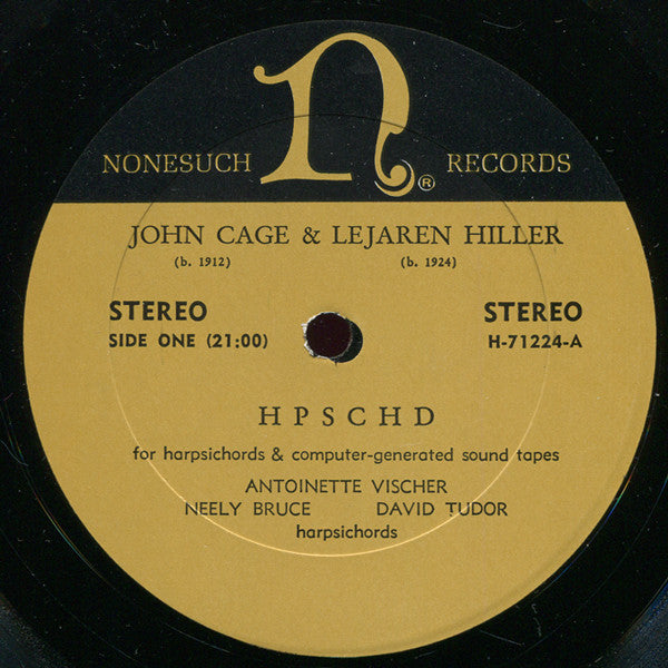John Cage & Lejaren Hiller / Ben Johnston : HPSCHD / String Quartet No. 2 (LP, Album)