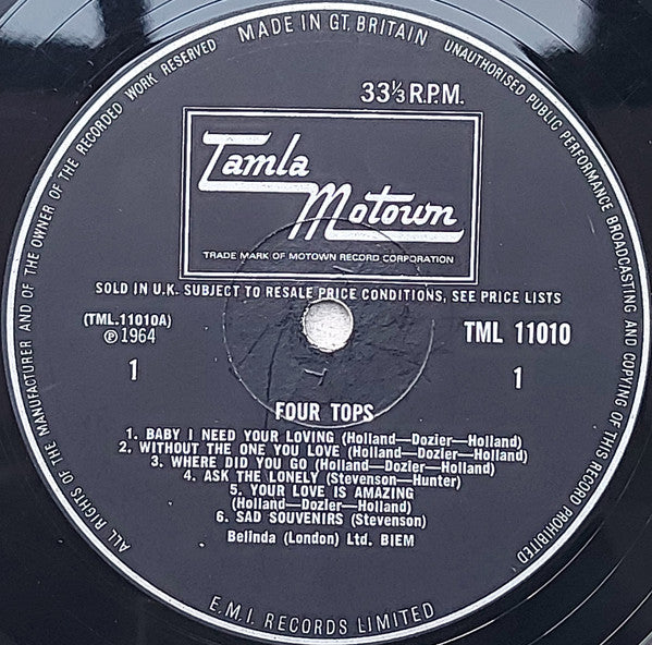 Four Tops : Four Tops (LP, Album, Mono)