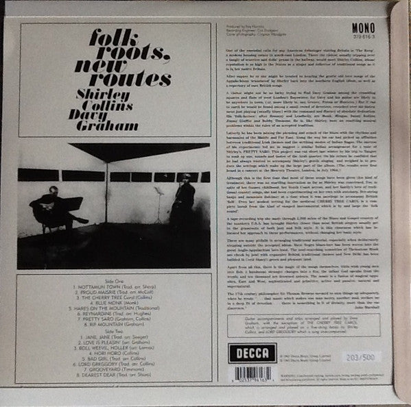 Shirley Collins, Davy Graham : Folk Roots, New Routes (LP, Album, Mono, Ltd, Num, RE)