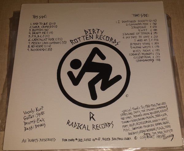 Dirty Rotten Imbeciles : Dirty Rotten LP (LP, Album, RE, Whi)