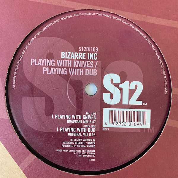 Bizarre Inc : Playing With Knives / Playing With Dub (12", RE)