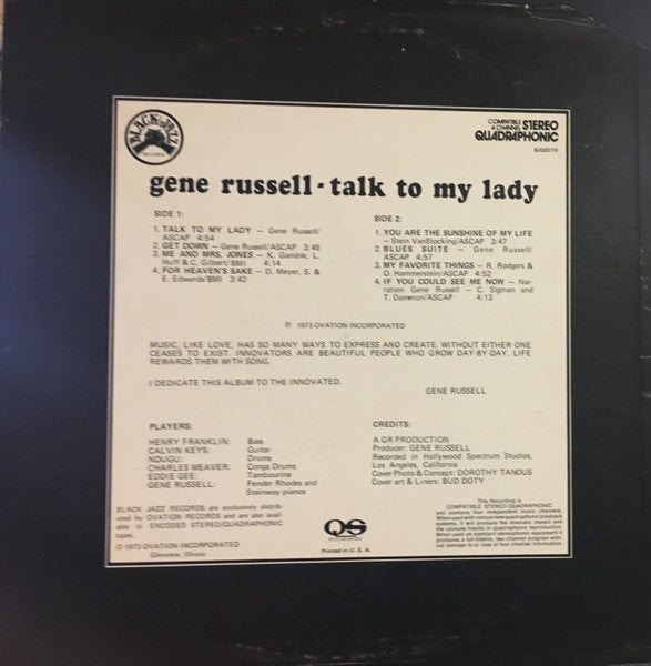 Gene Russell : Talk To My Lady (LP, Album, Quad, Promo)
