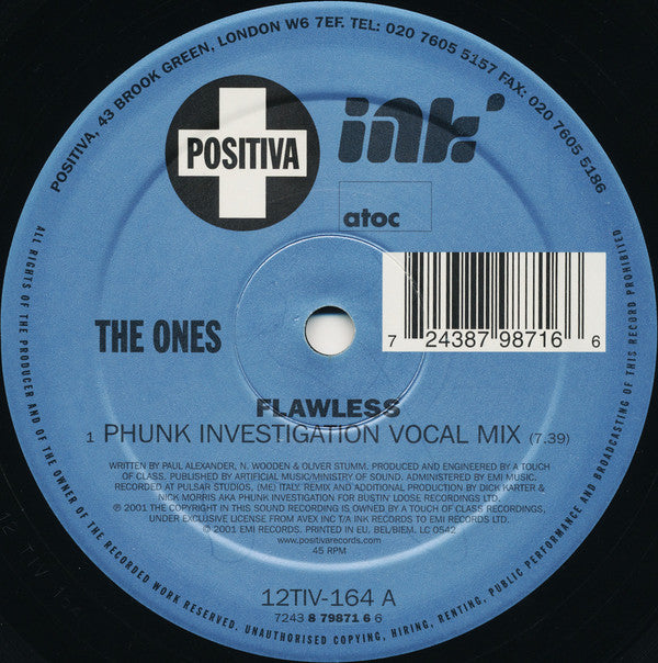 The Ones : Flawless (12")