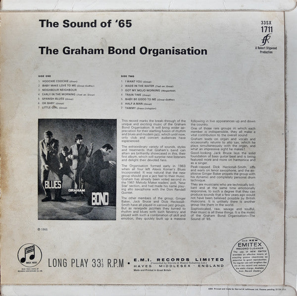 The Graham Bond Organization : The Sound Of 65 (LP, Album, Mono, Blu)