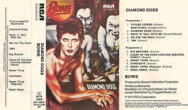 David Bowie : Diamond Dogs (Cass, Album, RE, Bla)