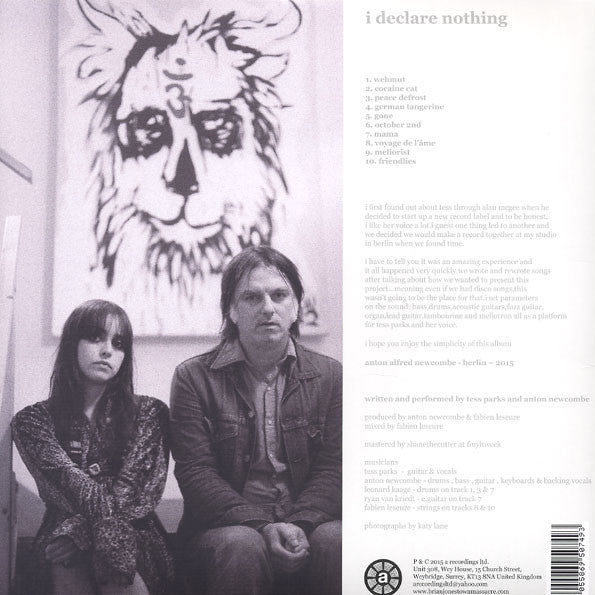 Tess Parks And Anton Newcombe : I Declare Nothing (LP, Album, Ora)